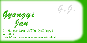 gyongyi jan business card